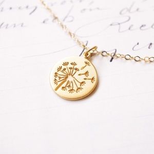 “Make A Wish” Dandelion Plant Floral Boho Necklace